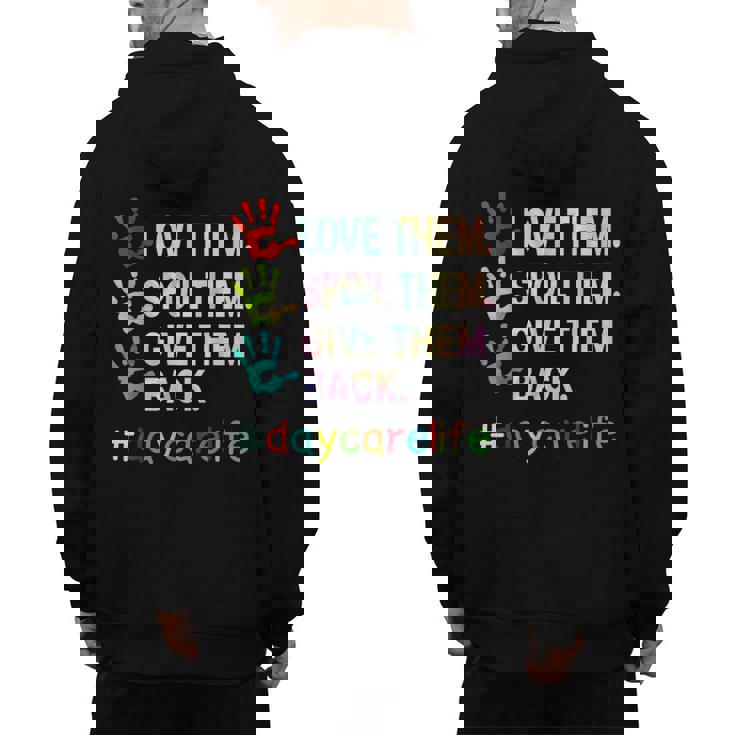 Love Daycare Provider Childcare Teacher Tie Dye Men&#x27;s Hoodie Back Print