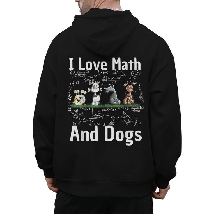 I Love Maths And Dogs Puppy Dog Lover Teacher Student Men's Hoodie Back Print