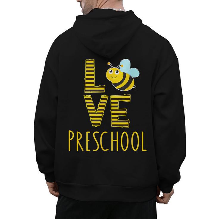 Love Preschool Back To School Yellow Bee Preschool Teacher For Men Women Girls Kids Men's Hoodie Back Print
