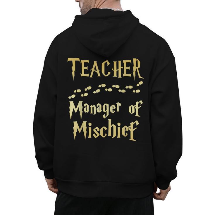 Magical Teacher Manager Of Mischief Birthday Family Party Men's Hoodie Back Print