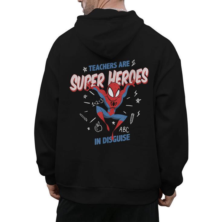 Marvel Spider-Man Teachers Are Super Heroes Men's Hoodie Back Print