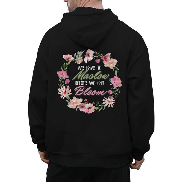 Maslow Before Blooms SPED Teacher School Psychologist Retro Men Women Men's Hoodie Back Print