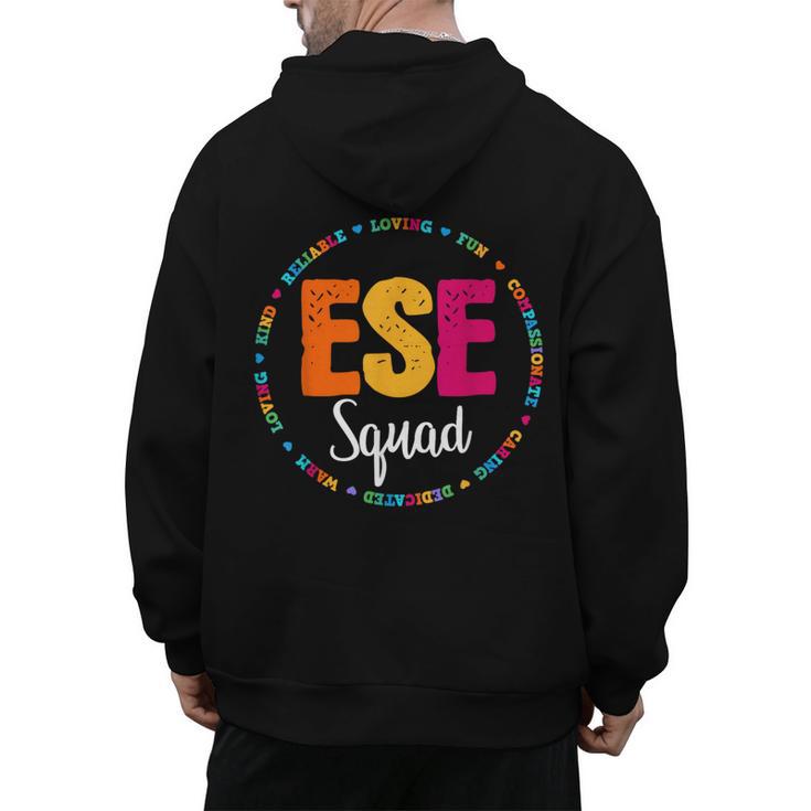 Matching ESE Squad First Last Day Team Teacher Student Tribe Men's Hoodie Back Print