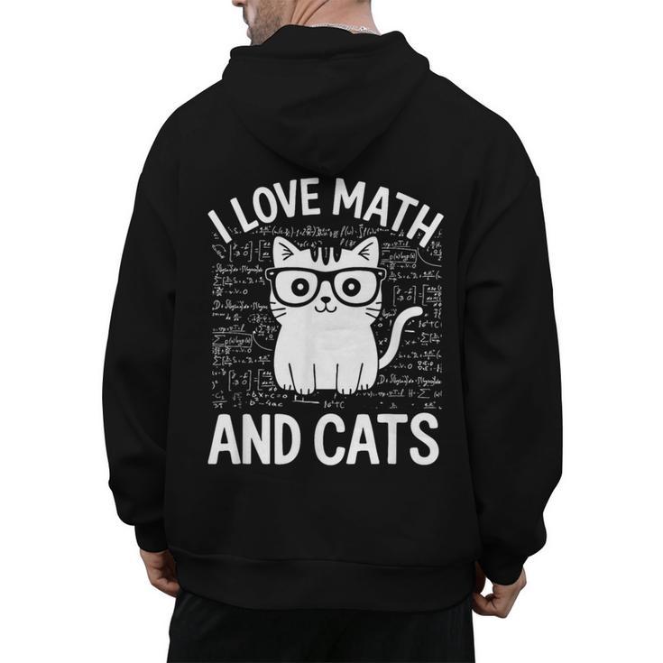 Math And Cats Apparel For Teachers Students Cat Lovers Men's Hoodie Back Print