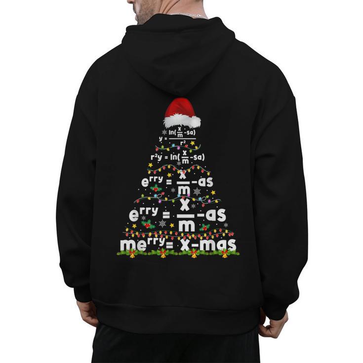 Math Equation Merry Xmas Season Teacher Christmas Tree Men's Hoodie Back Print