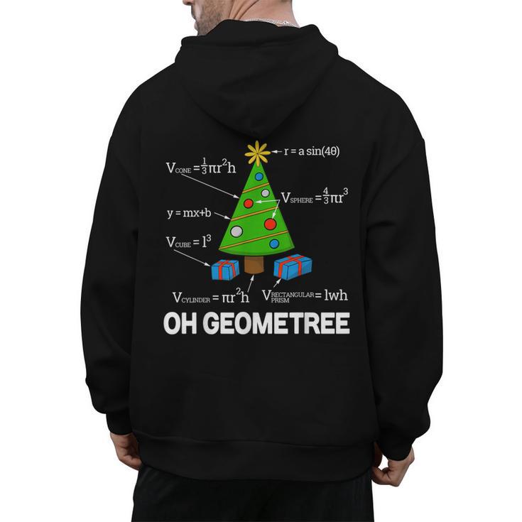 Math Geometry Christmas Tree Geometree Teacher Men's Hoodie Back Print