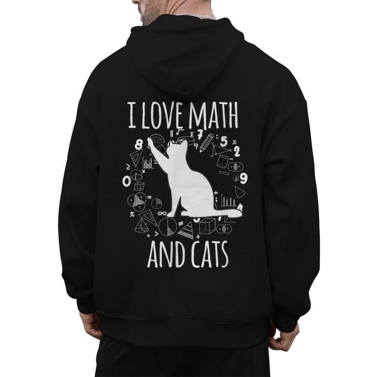Math Nerd Math Teacher Cat Lover I Love Math And Cats Men's Hoodie Back Print