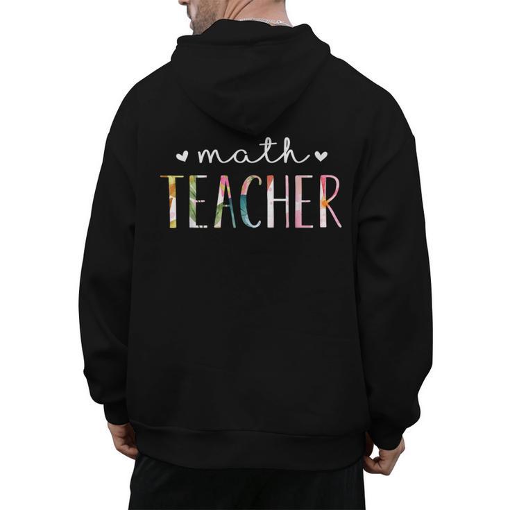 Math Teacher Cute Floral Men's Hoodie Back Print