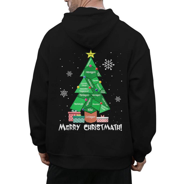 Math Teacher Polygon Christmas Tree Geometry Merry Christmas Men's Hoodie Back Print