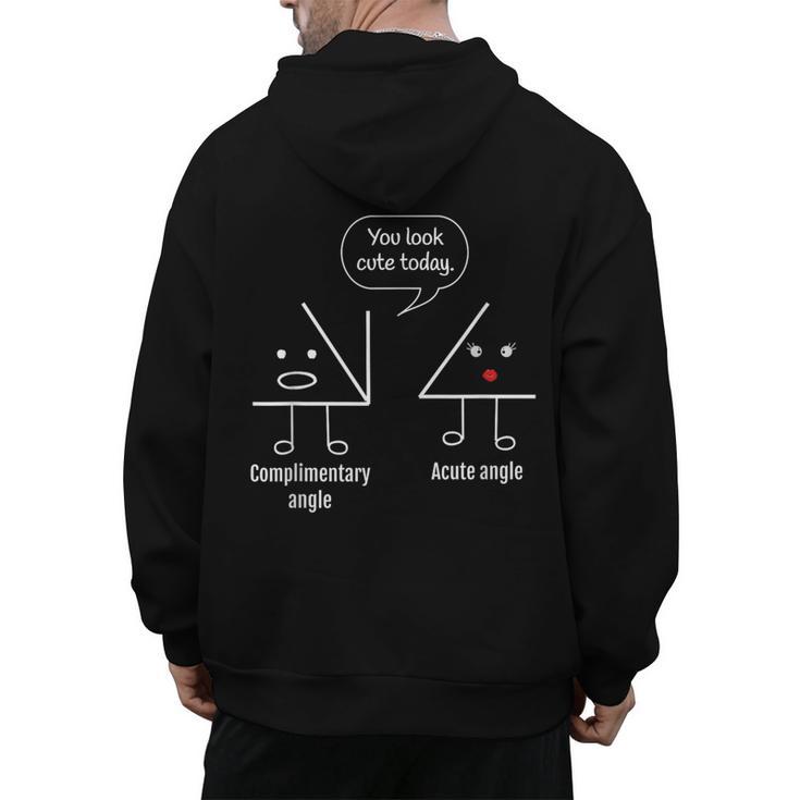 Math Teacher Tee Complimentary Acute Angle T-Shirt Men's Hoodie Back Print