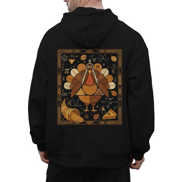 Math Turkey Teacher Thanksgiving Geometric Pi Equation Men's Hoodie Back Print