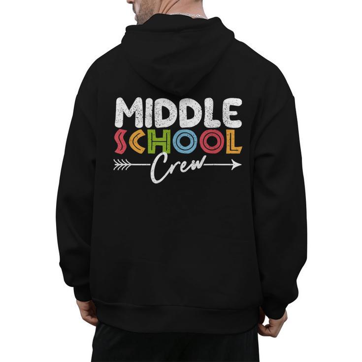 Middle School Crew Retro Teacher Student Vintage Men's Hoodie Back Print