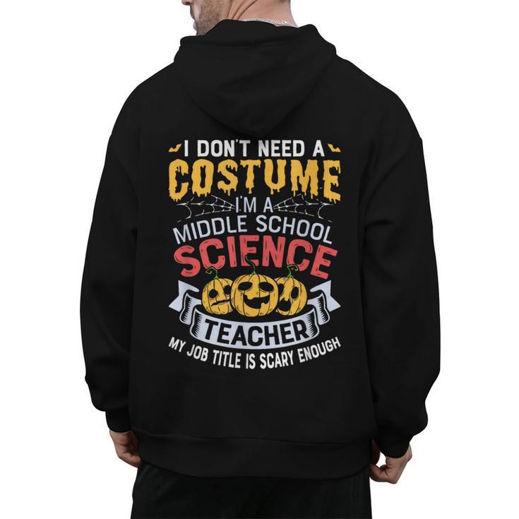 Middle School Science Teacher Halloween Costume For Men Women Men's Hoodie Back Print