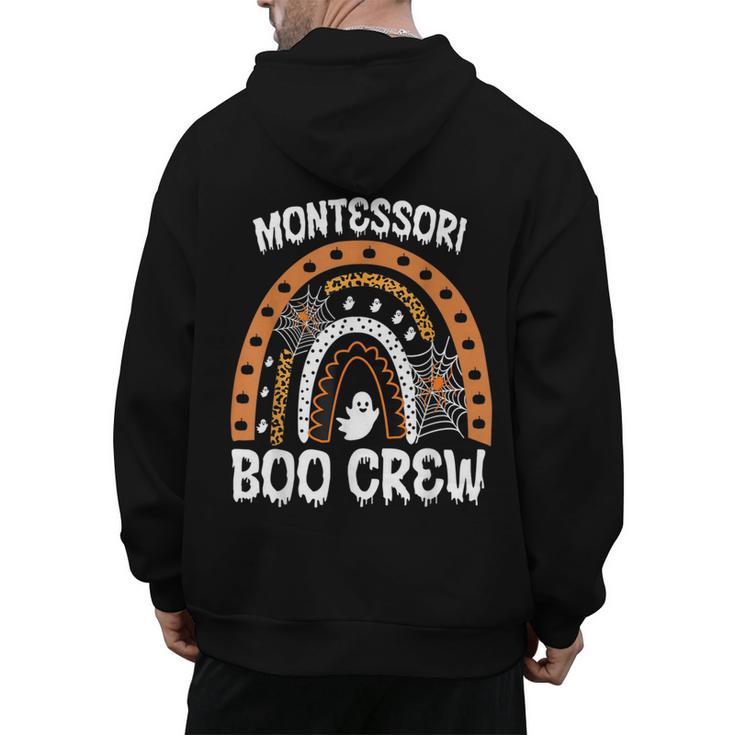 Montessori Teacher Halloween Boo Rainbow Leopard Halloween Men's Hoodie Back Print