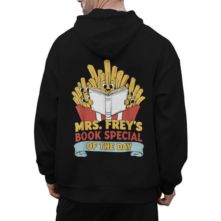 Mrs Frey Book Special Reading Elementary Teacher Men's Hoodie Back Print