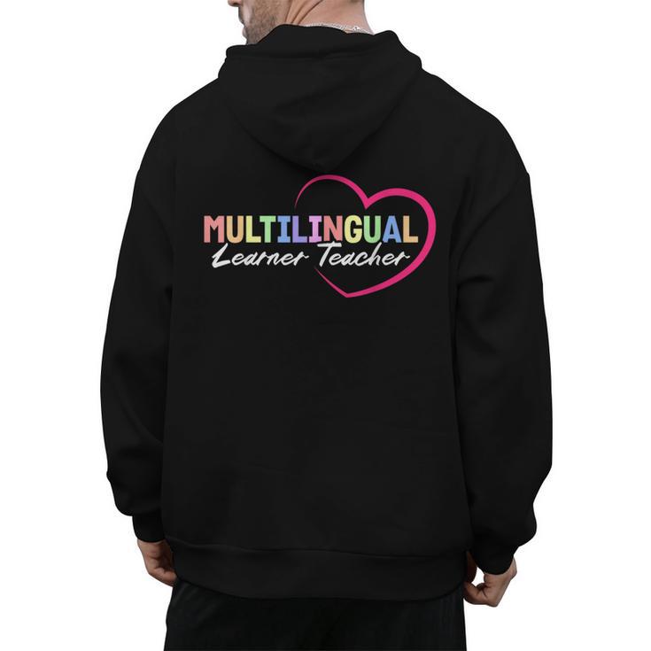 Multilingual Learner Teacher Heart Men's Hoodie Back Print, trending gift Multilingual Learner Teacher Heart Men's Hoodie Back Print, trending gift