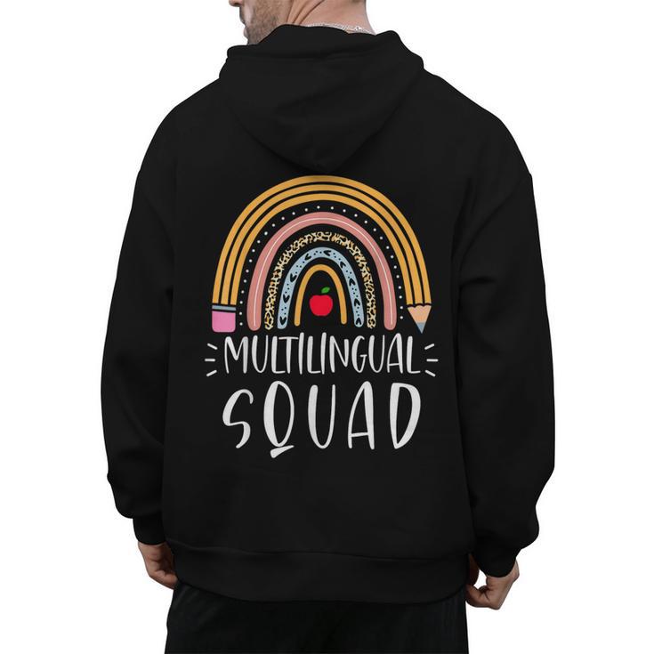Multilingual Squad Multilingual Teacher Appreciation Kids Men's Hoodie Back Print