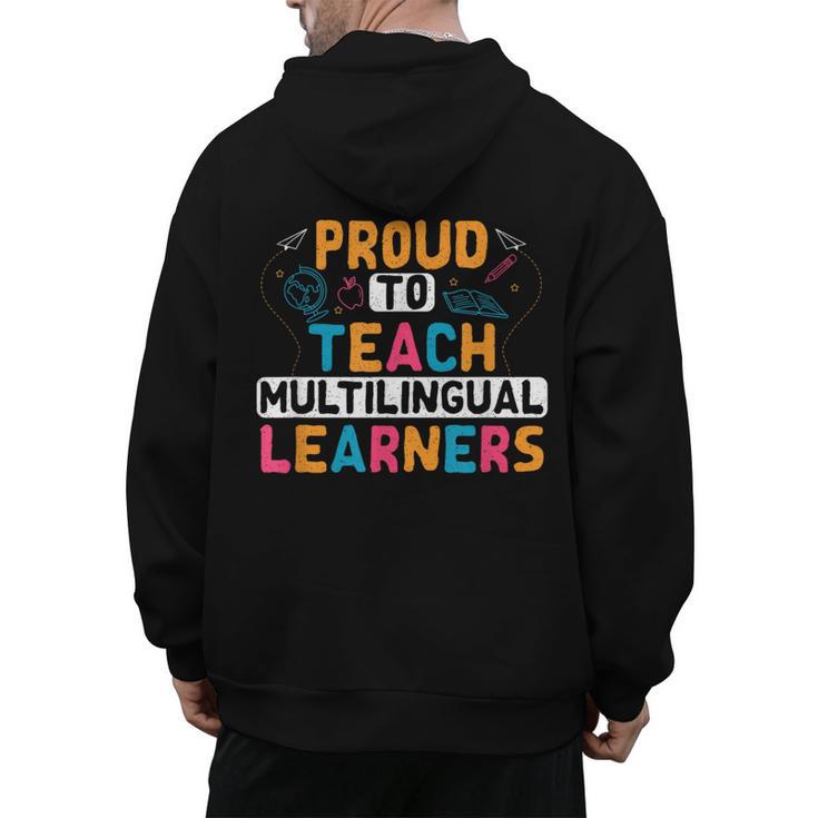 Multilingual Teacher Linguist Language ESL Teaching Men's Hoodie Back Print