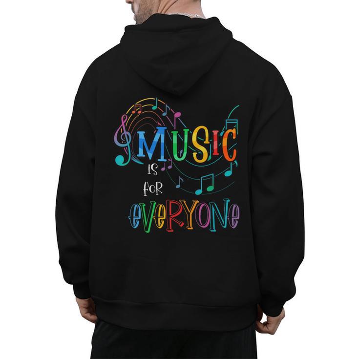 Music Is For Everyone Love For Music Teachers Men's Hoodie Back Print