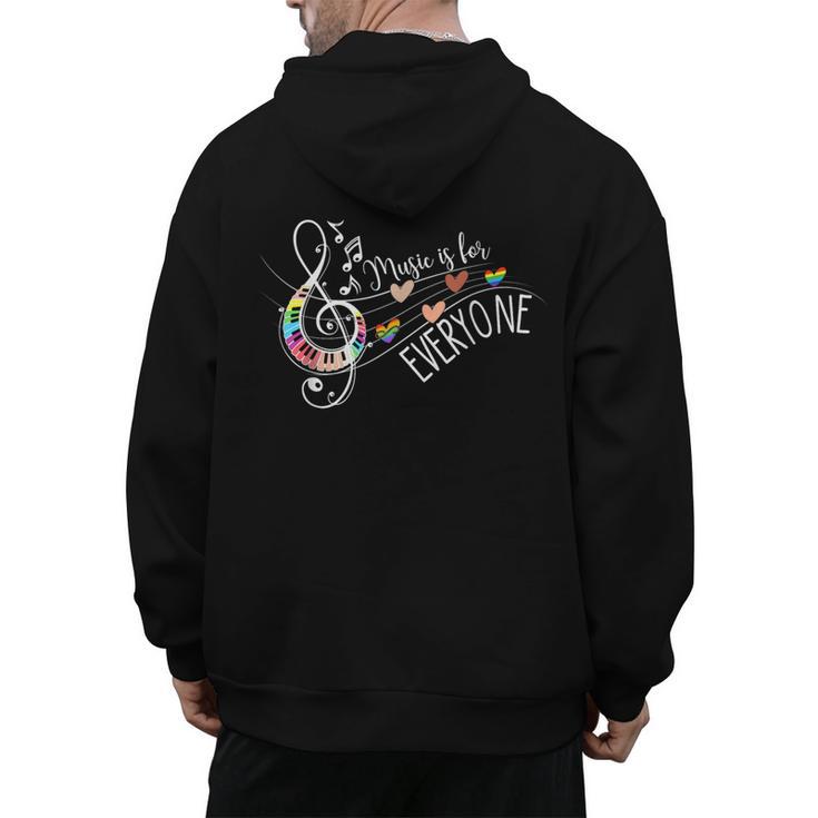 Music Is For Everyone Music Teacher Men's Hoodie Back Print