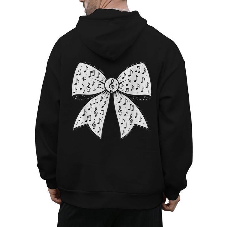 Music Notes Coquette Bow Music Teacher School Musician Band Men's Hoodie Back Print