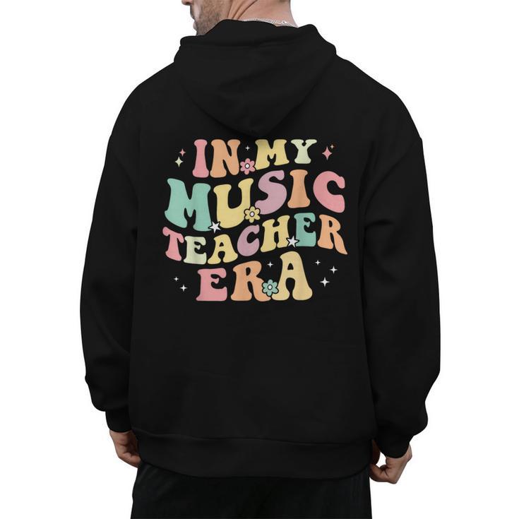 In My Music Teacher Era Retro Back To School Musician Band Men Women Men's Hoodie Back Print