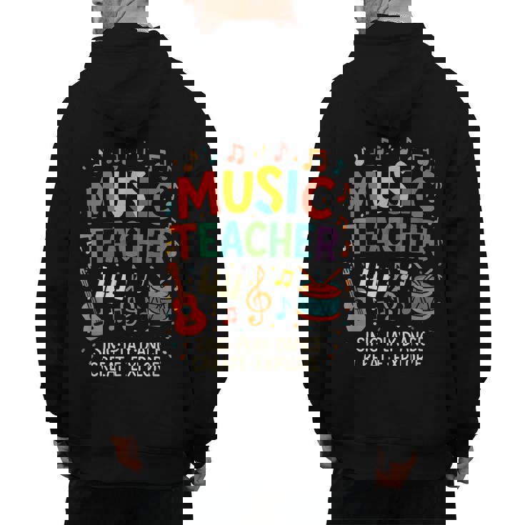 Music Teacher Music Sing Play Dance Choir Piano Men&#x27;s Hoodie Back Print