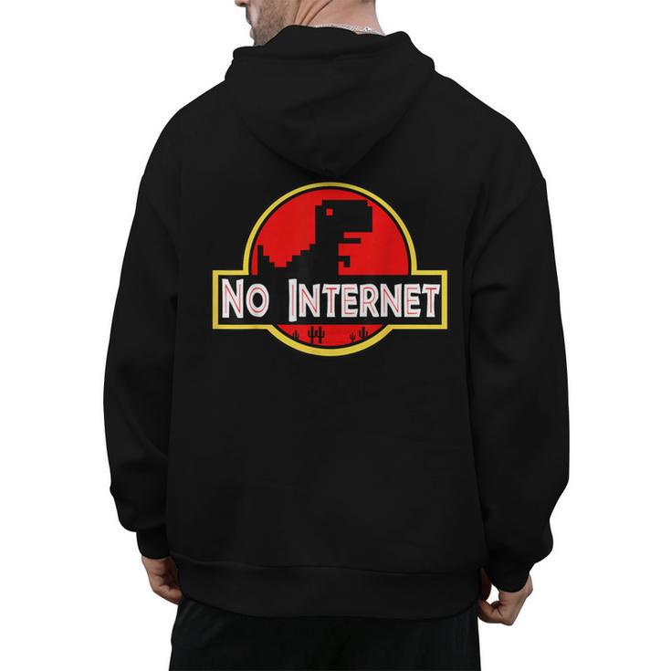 Nerdy No Internet Dinosaur Computer Science Teacher Men's Hoodie Back Print