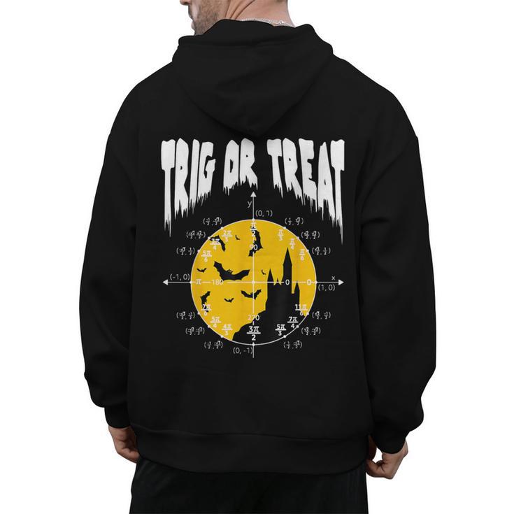 Nerdy Trig Or Treat Halloween Costume Math Teacher Men's Hoodie Back Print