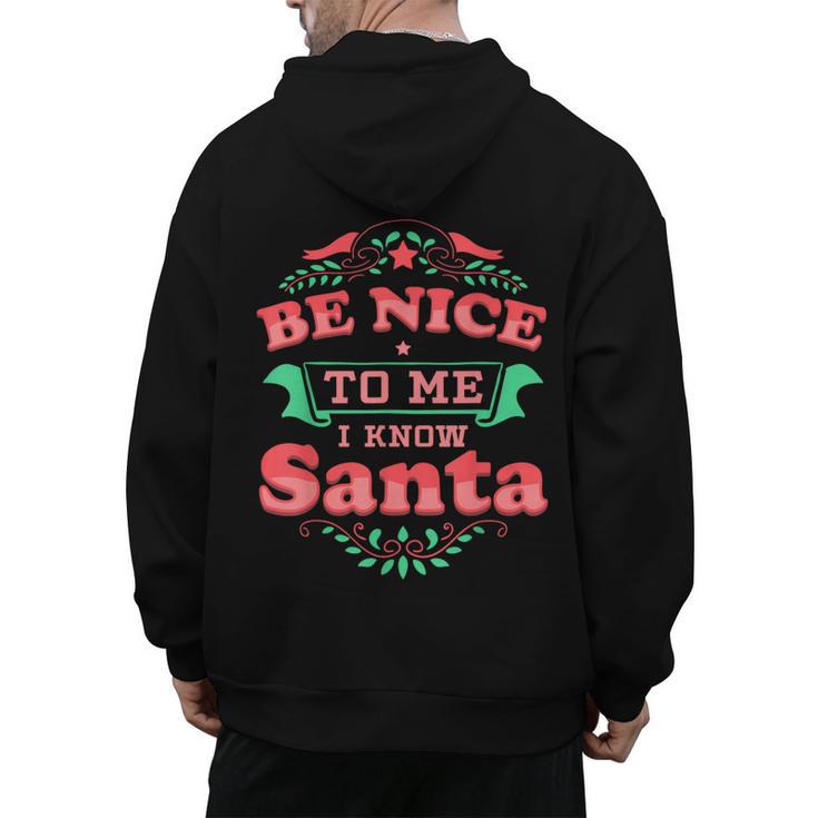 Be Nice To Me I Know Santa Teacher Christmas Men Women Men's Hoodie Back Print