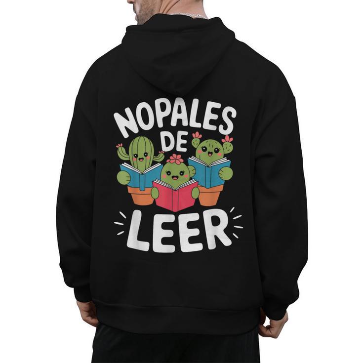 Nopales De Leer Bilingual Teacher Maestra Spanish Teacher Men's Hoodie Back Print