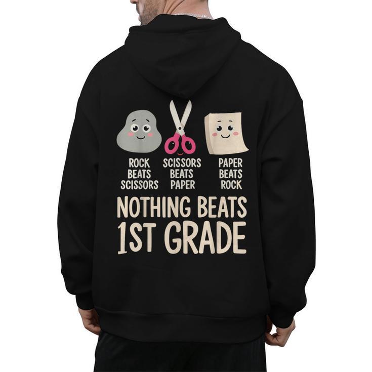 Nothing Beats 1st Grade Back To School Kids Teachers Men's Hoodie Back Print
