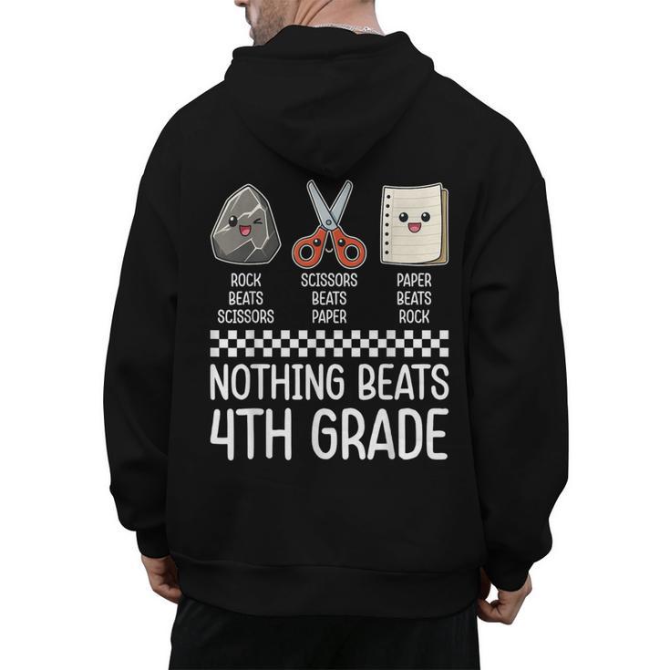 Nothing Beats 4th Grade Back To School Kids Teachers Men's Hoodie Back Print