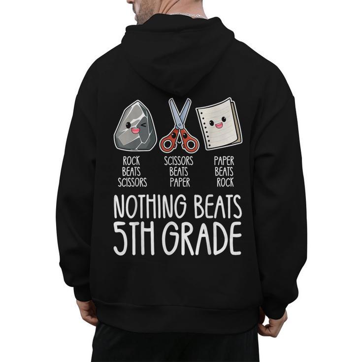 Nothing Beats 5th Grade Back To School Kids Teachers Men's Hoodie Back Print