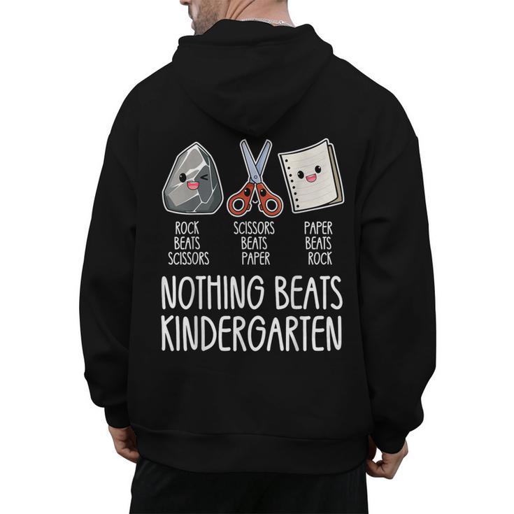 Nothing Beats Kindergarten Back To School Kid Teacher Men's Hoodie Back Print