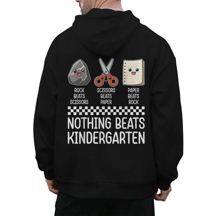 Nothing Beats Kindergarten Back To School Kids Teacher Men's Hoodie Back Print