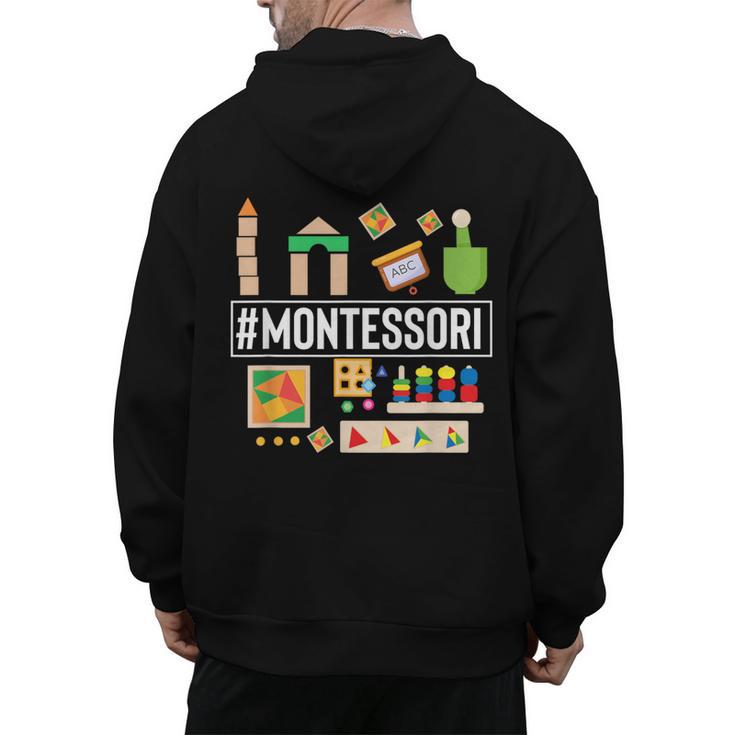 Novelty Montessori Studying Learning Schooling Teacher Love For Men Women Men's Hoodie Back Print