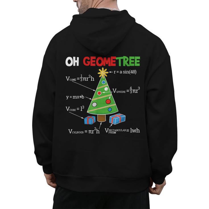 Oh Geometree Christmas Tree Geometry Math Teacher Men's Hoodie Back Print