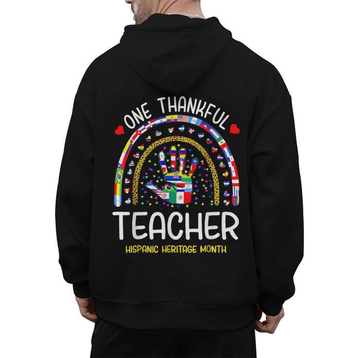 One Thankful Teacher Hispanic Heritage Month Countries Flags Men's Hoodie Back Print