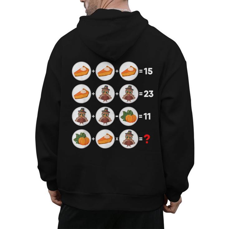 Order Of Operations Math Quiz Game Teacher Thanksgiving Men's Hoodie Back Print