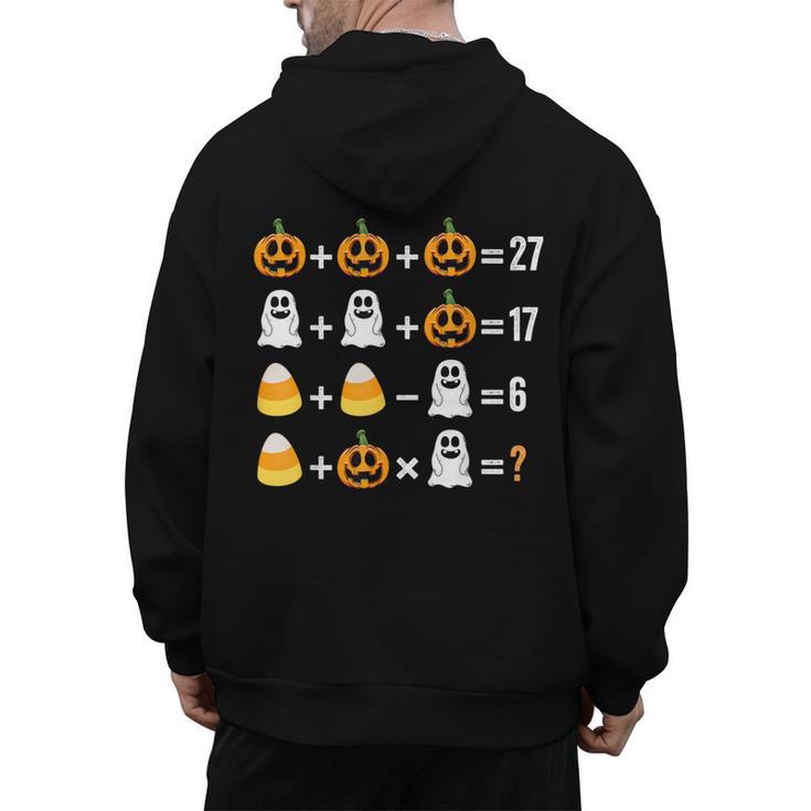 Order Of Operations Quiz Pumpkin Halloween Math Teacher Men's Hoodie Back Print