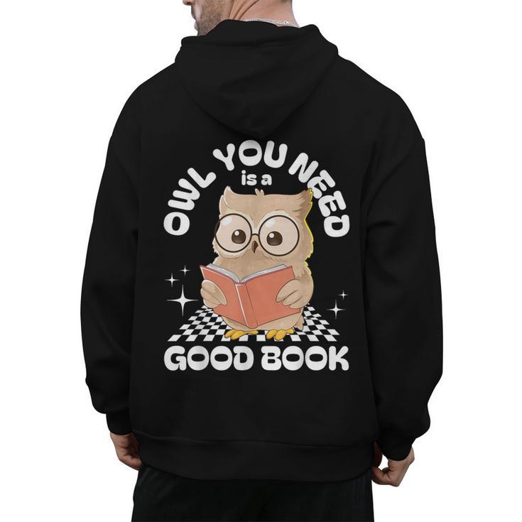 Owl You Need Is A Good Book Teacher Librarian Reading Men's Hoodie Back Print