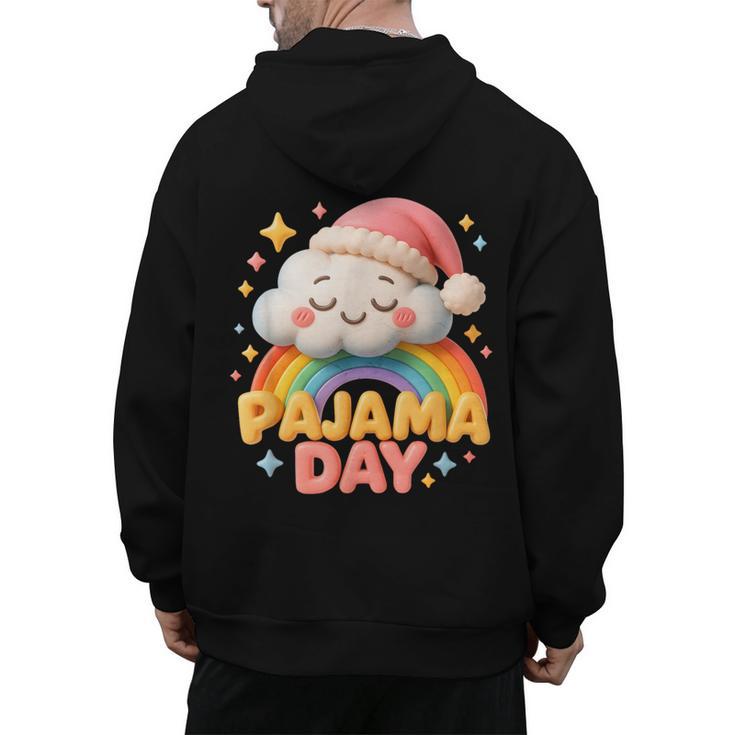 Pajama Day School Spirit Week Sleepy Cloud Teacher Student Men's Hoodie Back Print