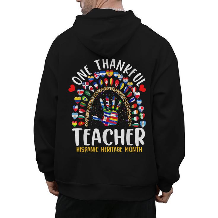 Hispanic Heritage Month One Thankful Teacher Rainbow Men's Hoodie Back Print