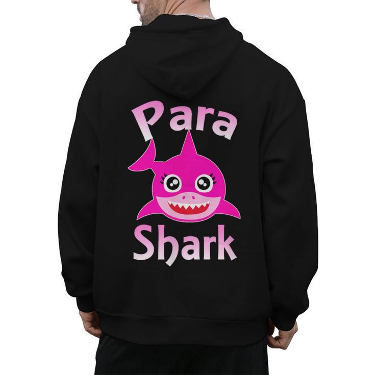 Para Shark Paraprofessional Female Teacher Men's Hoodie Back Print