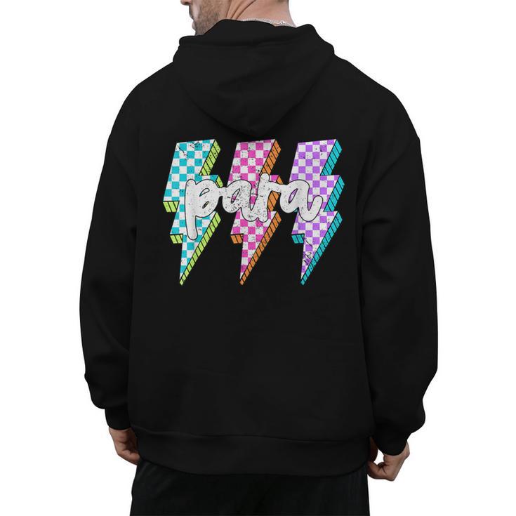 Para Squad Paraprofessional Teacher Lightning Bolt Men's Hoodie Back Print