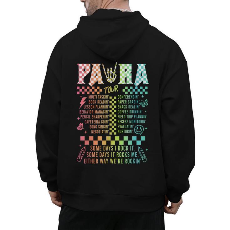 Para Tour Paraprofessional Squad Rock Teacher Back To School Men's Hoodie Back Print