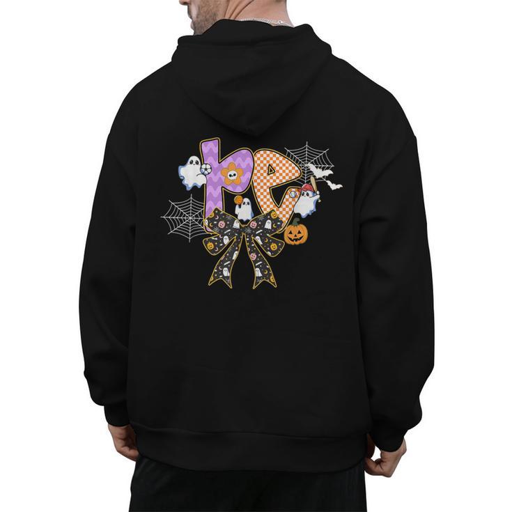 PE Teacher Coach Coquette Ghost Halloween Physical Education Men's Hoodie Back Print