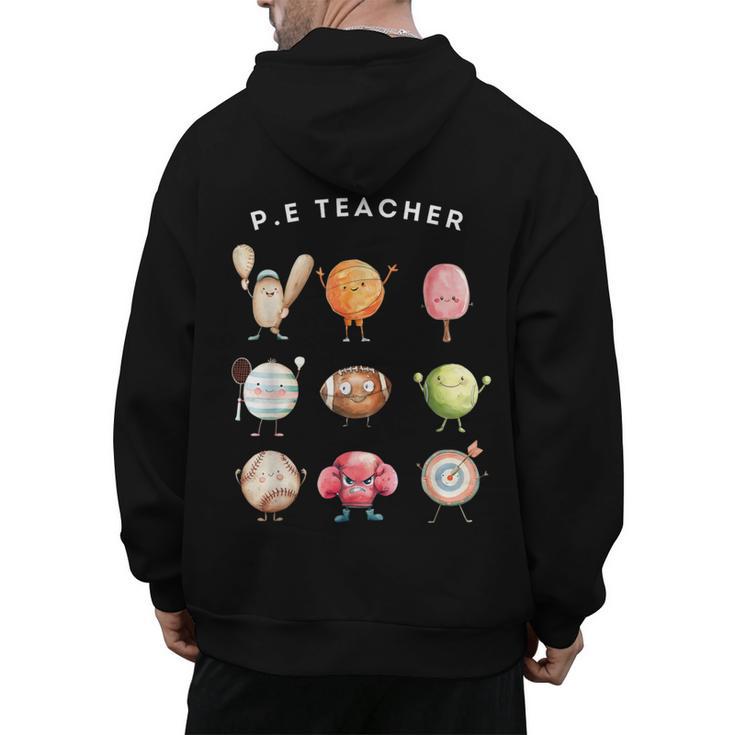 Physical Education Teacher PE Teacher Specials Back School Men's Hoodie Back Print