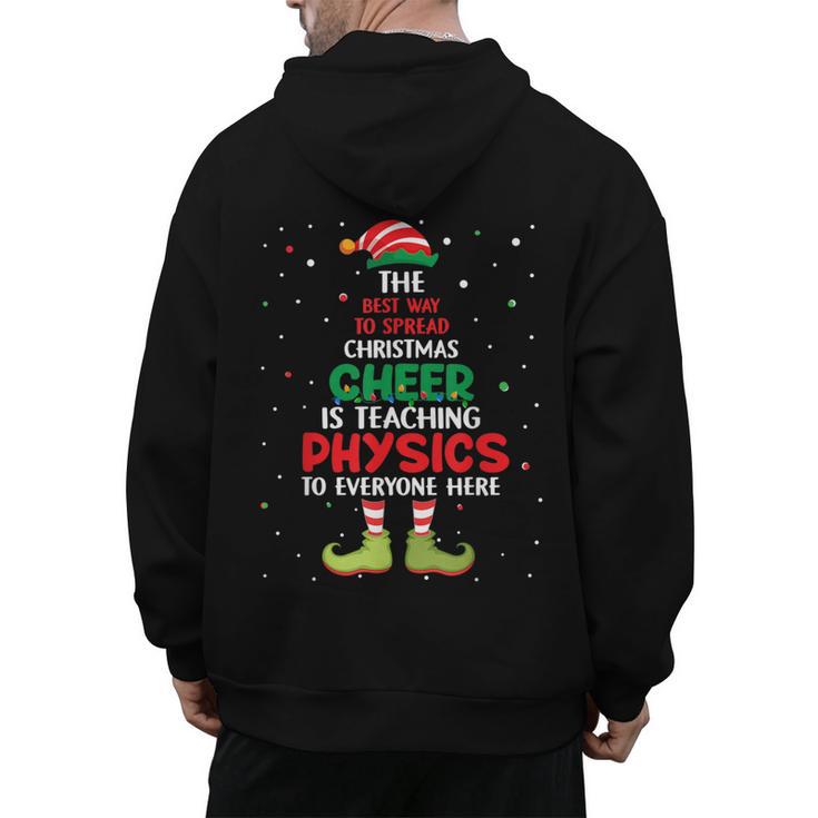 Physics Teacher Christmas Elf Christmas Cheer Men's Hoodie Back Print